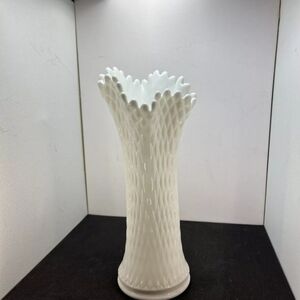 White flower vase